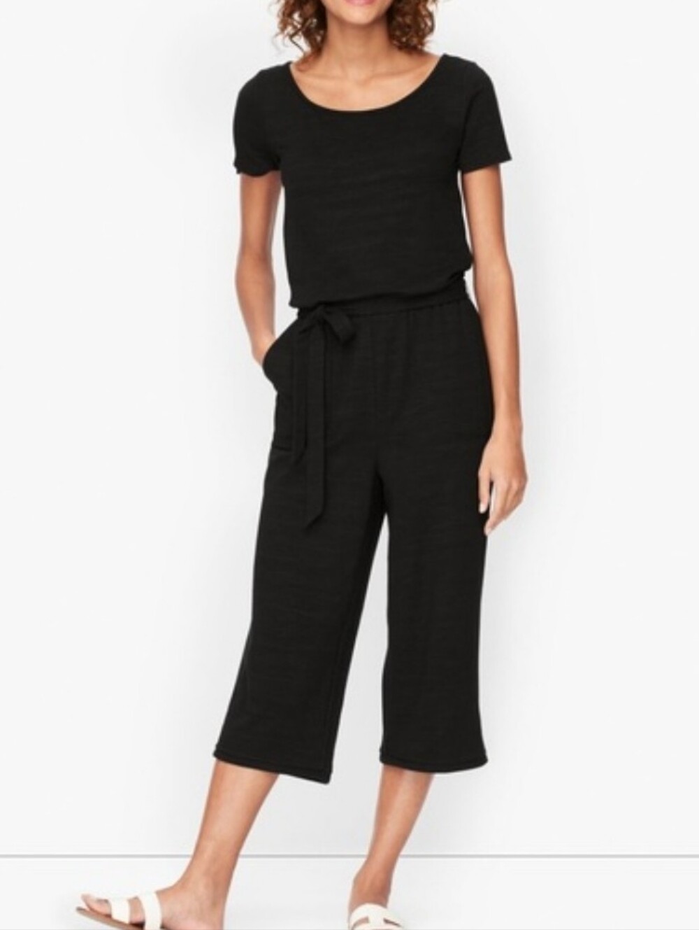 Talbots Black Twist Back Jumpsuit